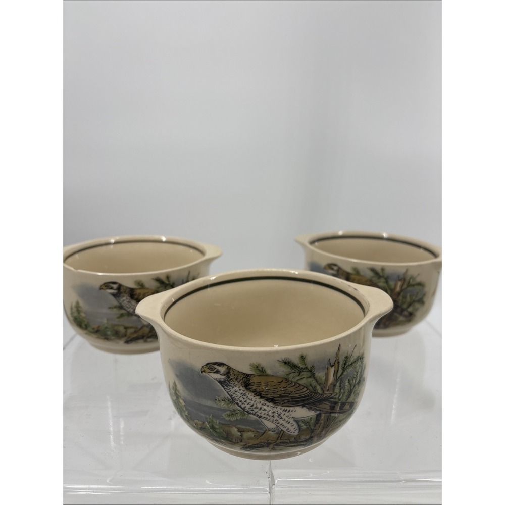 3 Vtg‎ Colditz Porcelain Falcon Soup Bowl Crocks German Democratic Republic x3